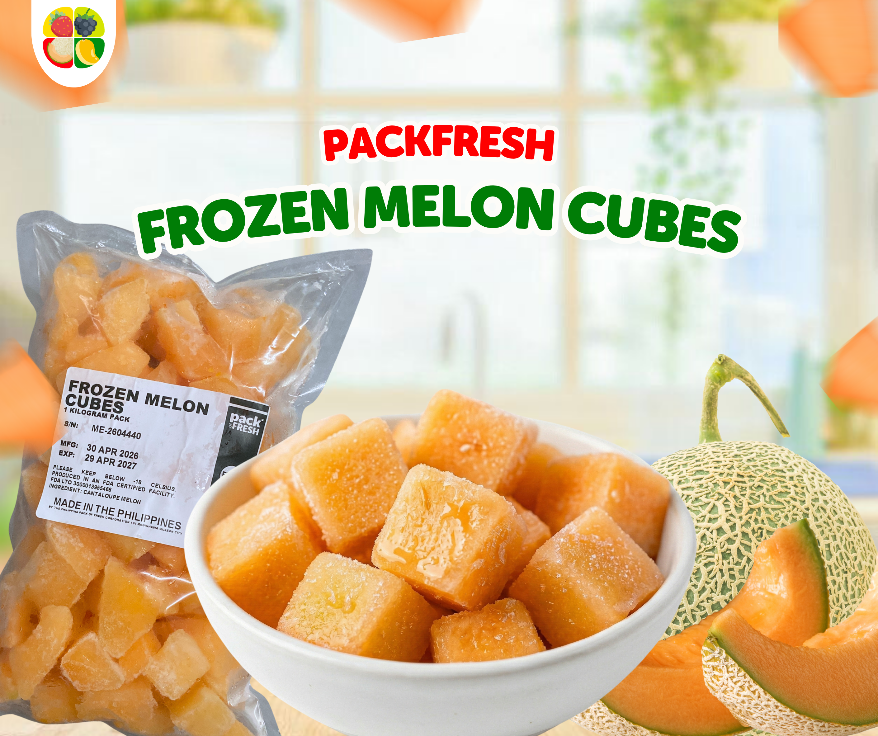 Frozen Melon Cubes